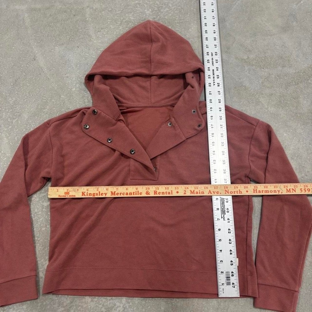 Vuori Waffle Knit Hoodie Solid Mauve Size Small - Picture 5 of 5